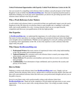 Unlock Professional Opportunities with Expertly Crafted Work Reference Letters in the UK
Are you in need of a compelling work