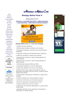 Biology Notes Form 4
Biology Notes Form 4
Click Here - Free KCSE Past Papers » KNEC Past Exams
» Free Downloads » KCSE Papers