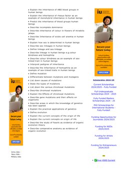 Explain the inheritance of ABO blood groups in
human beings
Explain the inheritance of rhesus factor as an
example of monohyb