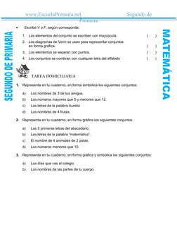 Ejercicios de Conjuntos para Segundo Grado | PDF | Comunicación escrita ...