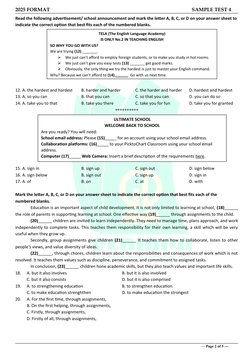 2025 Sample Test 4 Overview | PDF | Moon | Earth