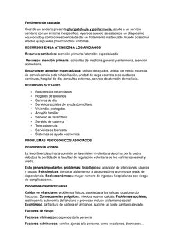 Fenómeno de cascada 
Cuando un anciano presenta pluripatologia y polifarmacia, acude a un servicio 
sanitario con un síntoma