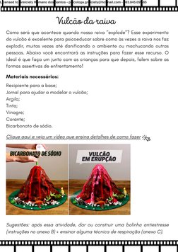 Recipiente para a base;
Jornal para ajudar a modelar o vulcão;
Argila;
Tinta;
Vinagre;
Corante;
Bicarbonato de sódio.
Materia