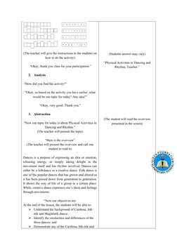 Philippine Folk Dance Lesson Plan | PDF | Dances