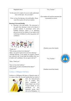 Philippine Folk Dance Lesson Plan | PDF | Dances