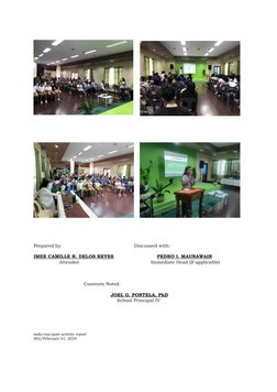 Prepared by:
Discussed with:
IMEE CAMILLE R. DELOS REYES
    PEDRO I. MAUNAWAIN
      Attendee
Immediate Head (If applicable)