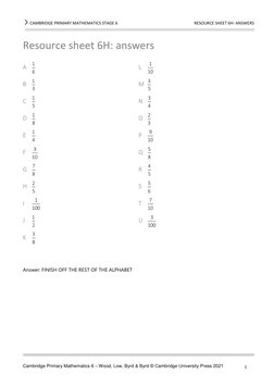 Cambridge Primary Maths 6 Answer Key | PDF | Mathematics | Arithmetic