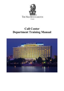 Call Center
Department Training Manual
