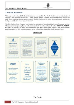 The Nile Ritz Carlton, Cairo                                    
The Gold Standards
“Although much imitated, The Gold Standar