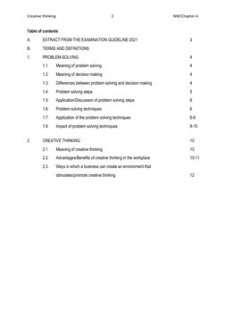 Grade 12 Creative Thinking & Problem Solving | PDF | Creativity ...