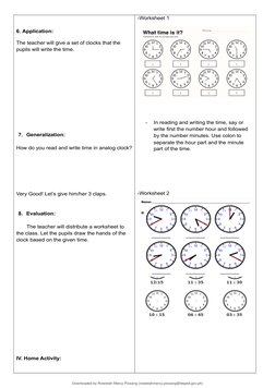 Grade 2 Lesson Plan: Telling Time | PDF | Lesson Plan | Learning