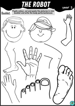 Booklet.
Pupils colour, cut and paste the pictures in mini
booklet and write the body parts/sentences
The Robot
year 2
