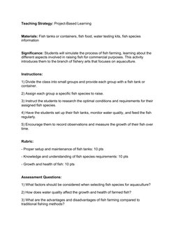 Fishing Coursework Examples Fishery Arts Curriculum for Grade 6 | PDF | Fishery | Sustainability