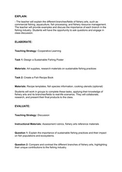 Fishing Coursework Examples Fishery Arts Curriculum for Grade 6 | PDF | Fishery | Sustainability