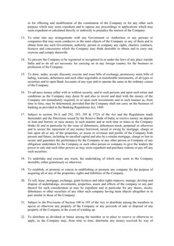 or for effecting and modification of the constitution of the Company or for any other such
purpose which may seem expedient a