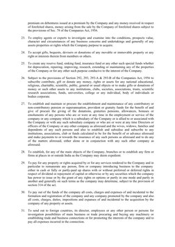 premium on debentures issued at a premium by the Company and any money received in respect
of forefeited shares, money arisin