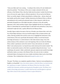 Exploring Loss in The Memory Police | PDF | Knowledge | Narration