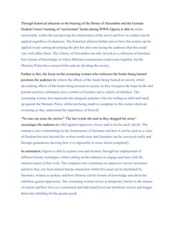 Exploring Loss in The Memory Police | PDF | Knowledge | Narration