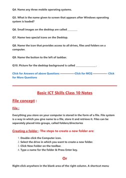 Class 10 Basic ICT Skills Notes | PDF | Operating System | Computer Virus