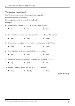 Cambridge Global English 7 Unit Test | PDF | English Language