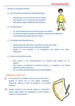 Normas de Convivencia para Cuarto Grado | PDF