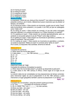 A) I’m having an exam. 
B) I’m doing an exam. 
C) I’m passing an exam. 
D) I’m getting an exam. 
E) I’m making an exam. 
RESO