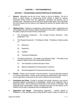 Issue 2.0: Feb 02
1 - 1
CHAPTER 1  -  THE FUNDAMENTALS
SECTION 1 - THE ENDURING CHARACTERISTICS OF OPERATIONS
1.
General.  Op