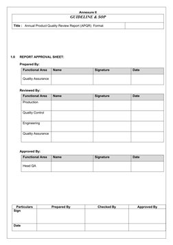 Annual Product Quality Review Format | PDF | Packaging And Labeling ...