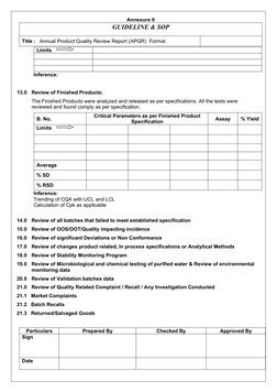 Annual Product Quality Review Format | PDF | Packaging And Labeling ...