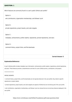 GitHub Foundations Exam Questions Guide | PDF | Websites | Version Control