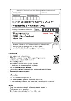 November 2023 Maths Paper 1H Mark Scheme | PDF | Mathematics