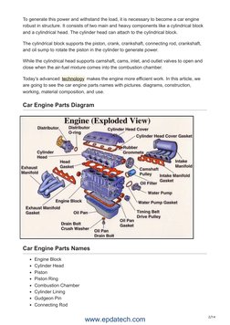 Car Engine Parts and Functions Explained | PDF | Internal Combustion ...