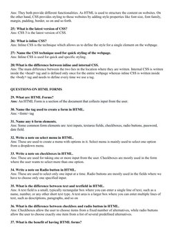 HTML Question Bank for Class 8 | PDF | Html Element | Html