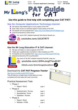 Mr Long's Grade 12 CAT PAT Guide | PDF | Html Element | Spreadsheet