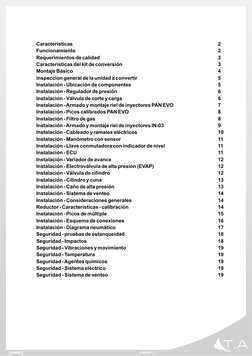 Características
Funcionamiento
Requerimientos de calidad
Características del kit de conversión
Montaje Básico
inspeccion gene
