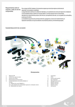 Requerimientos sobre el
conjunto y cada uno de los
componentes
De un equipo de GNV instalado y funcionando se espera que re