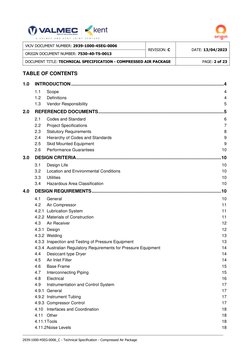Compressed Air Package Specification | PDF