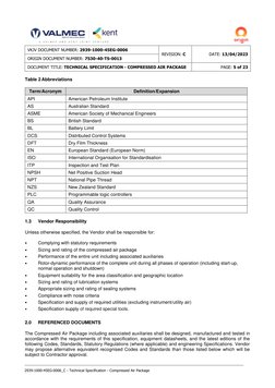 Compressed Air Package Specification | PDF
