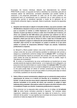 Enunciado: De manera individual, deberán leer detenidamente los CASOS 
PRÁCTICOS, es decir, el supuesto de hecho e identifica