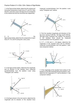 Statics Telephone Line Problem Statics Practice Problems and Solutions | PDF | Cartesian Coordinate ...