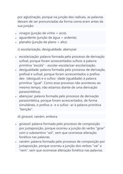 por aglutinação, porque na junção dos radicais, as palavras 
deixam de ser pronunciadas da forma como eram antes da 
sua junç