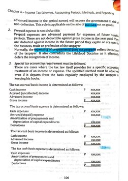 Chapter 4 - Income Tax Schemes, Accounting Periods, Methods, and Reporting 
advanced income in the period earned will expose