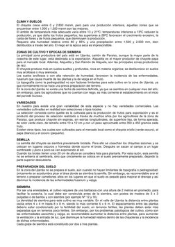 CLIMA Y SUELOS 
El chayote crece entre 0 y 2.800 msnm, pero para una producción intensiva, aquellas zonas que se 
encuentr