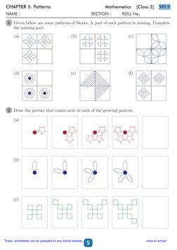Class 2 Patterns Worksheet | PDF | Teaching Methods & Materials