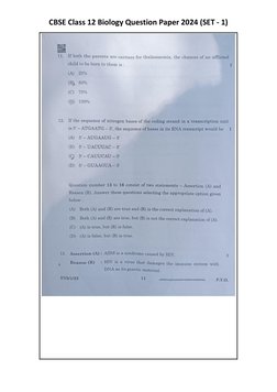 CBSE Class 12 Biology Paper 2024 Set 1 | PDF