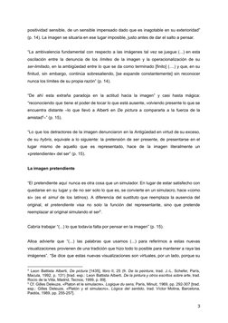 positividad sensible, de un sensible impensado dado que es inagotable en su exterioridad”
(p. 14). La imagen se situaría en e