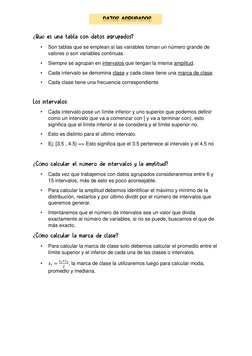¿Qu
ées una tabla con datos agrupados?
• 
Son tablas que se emplean si las variables toman un número grande de 
valores o