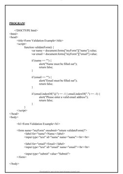 JavaScript Form Validation Lab Manual | PDF | Websites | Php