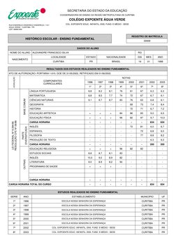 RUA ENDEREÇO ENDEREÇO ENDEREÇO, 1141
AGUA VERDE - CURITIBA - PR
CEP: 99999-999
SECRETARIA DO ESTADO DA EDUCAÇÃO
COODERNADORIA