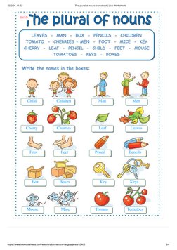 Plural Nouns Live Worksheet | PDF